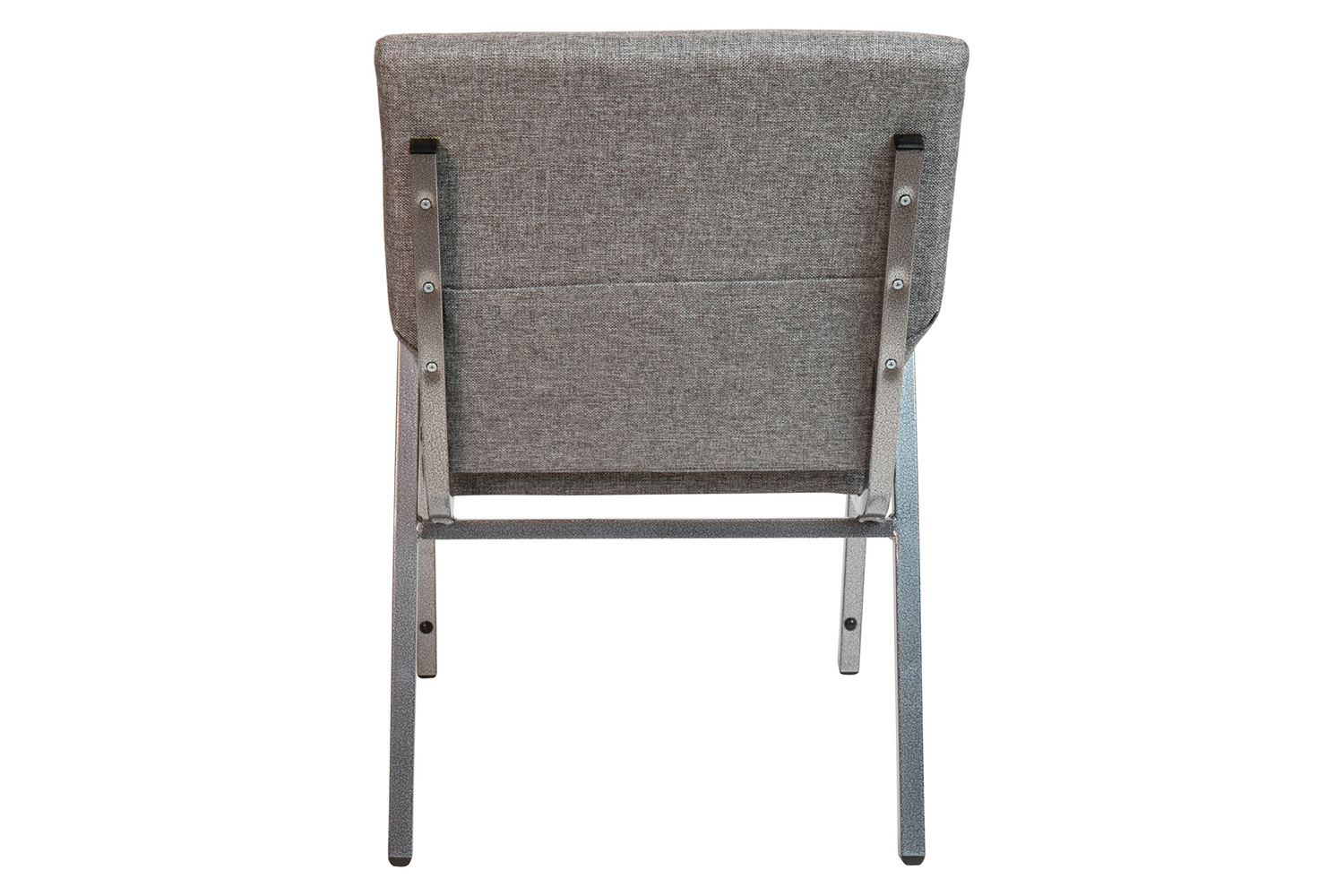 BLNK™ HERCULES Series Fabric Stacking Wood Accent Arm Church Chair with Silver Vein Frame - Gray