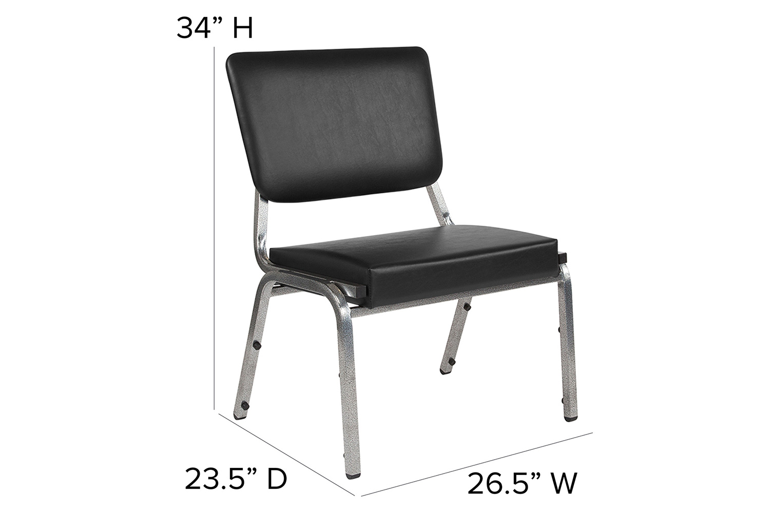 BLNK - HERCULES Series Vinyl Antimicrobial Bariatric Medical Reception Chair with 3/4 Panel Back