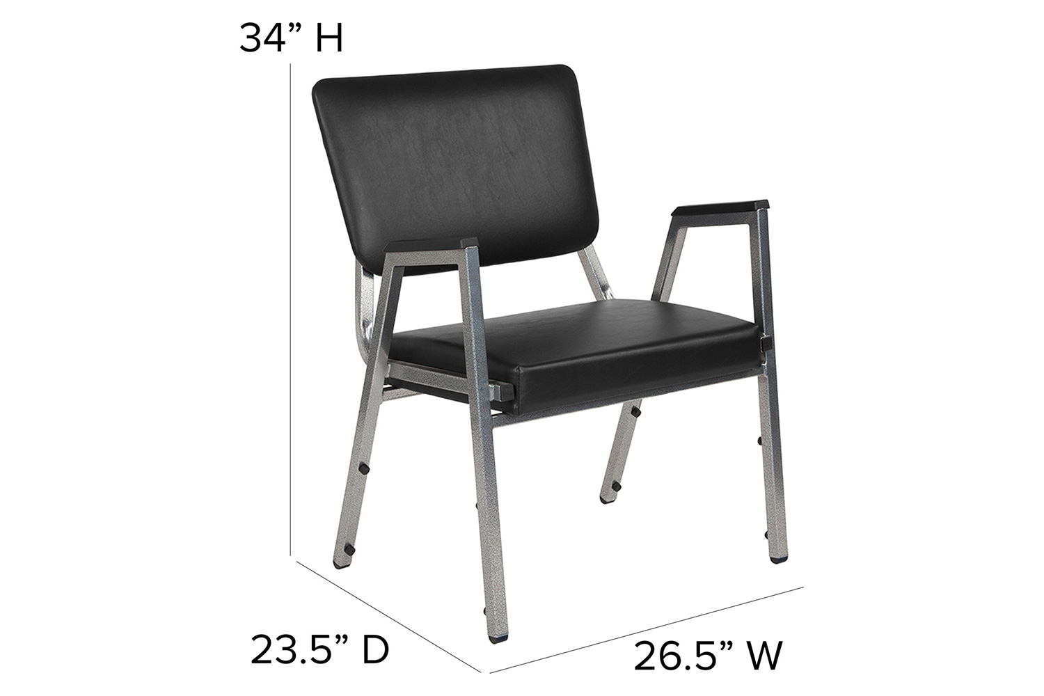 BLNK - HERCULES Series Vinyl Antimicrobial Bariatric Medical Reception Arm Chair with 3/4 Panel Back