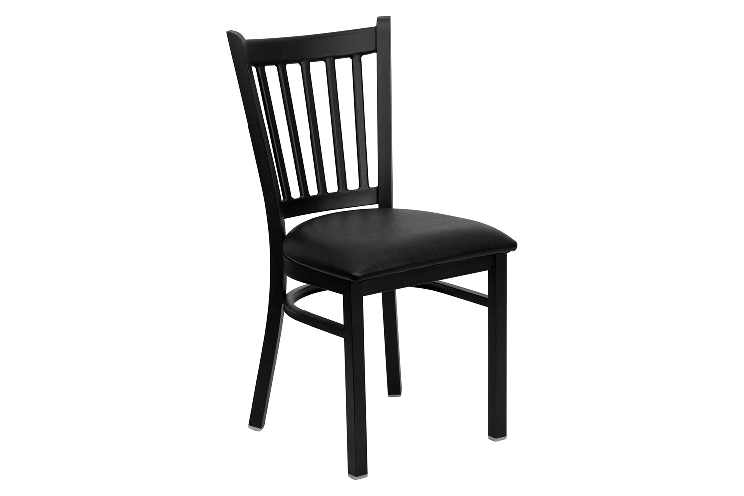 BLNK HERCULES Series Black Metal Vertical Back Restaurant Chair with Vinyl Seat