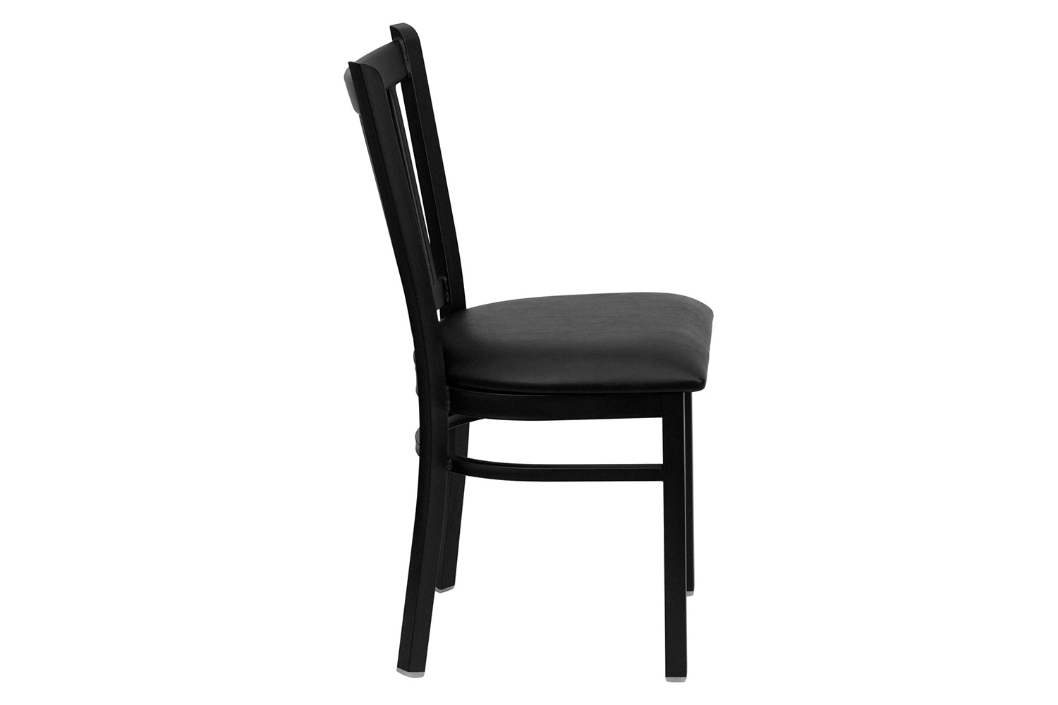 BLNK HERCULES Series Black Metal Vertical Back Restaurant Chair with Vinyl Seat - Black