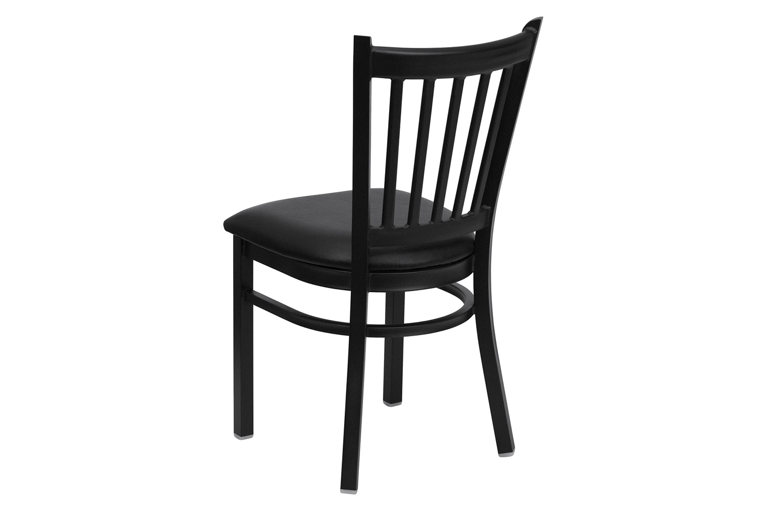 BLNK HERCULES Series Black Metal Vertical Back Restaurant Chair with Vinyl Seat - Black