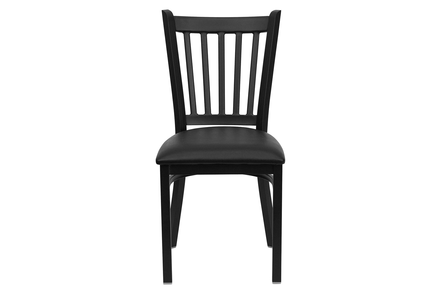 BLNK HERCULES Series Black Metal Vertical Back Restaurant Chair with Vinyl Seat - Black