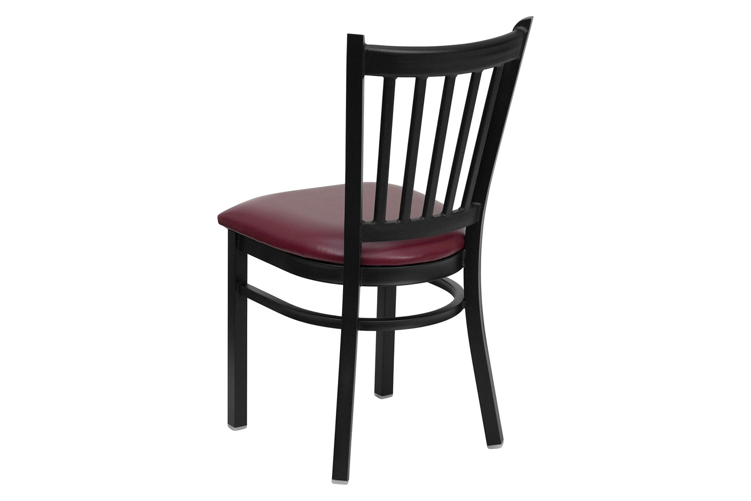 BLNK HERCULES Series Black Metal Vertical Back Restaurant Chair with Vinyl Seat - Burgundy