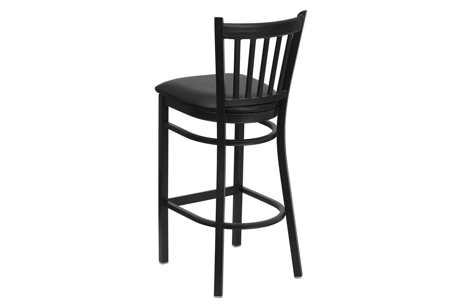 BLNK HERCULES Series Black Metal Vertical Back Restaurant Bar Stool with Vinyl Seat - Black