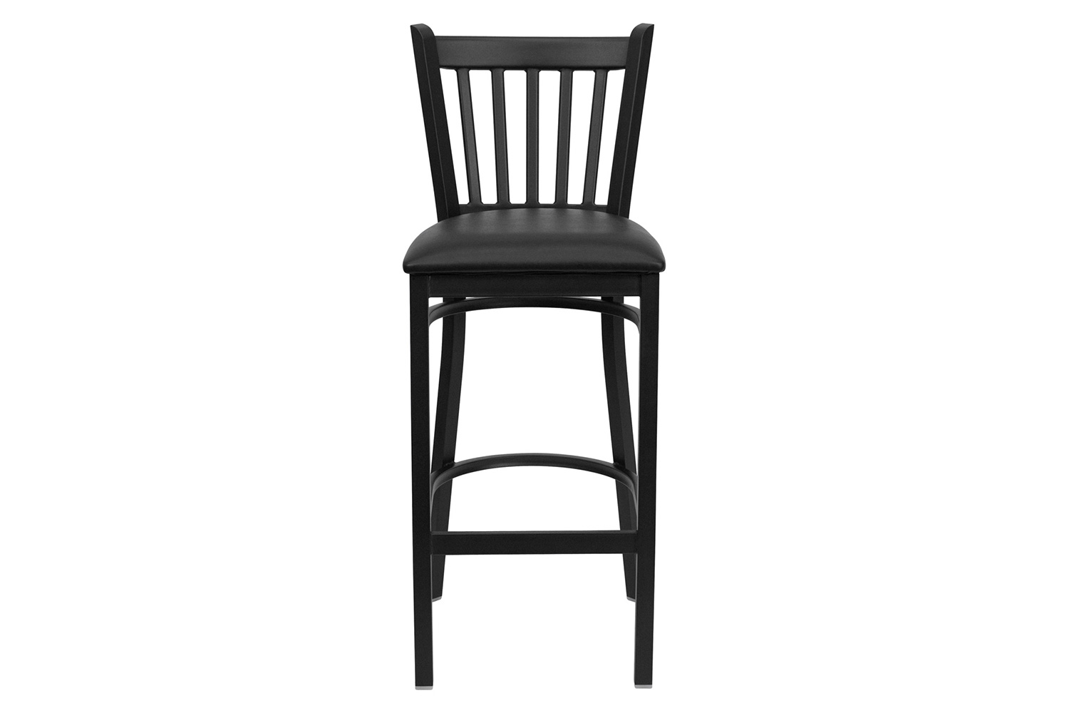 BLNK HERCULES Series Black Metal Vertical Back Restaurant Bar Stool with Vinyl Seat - Black