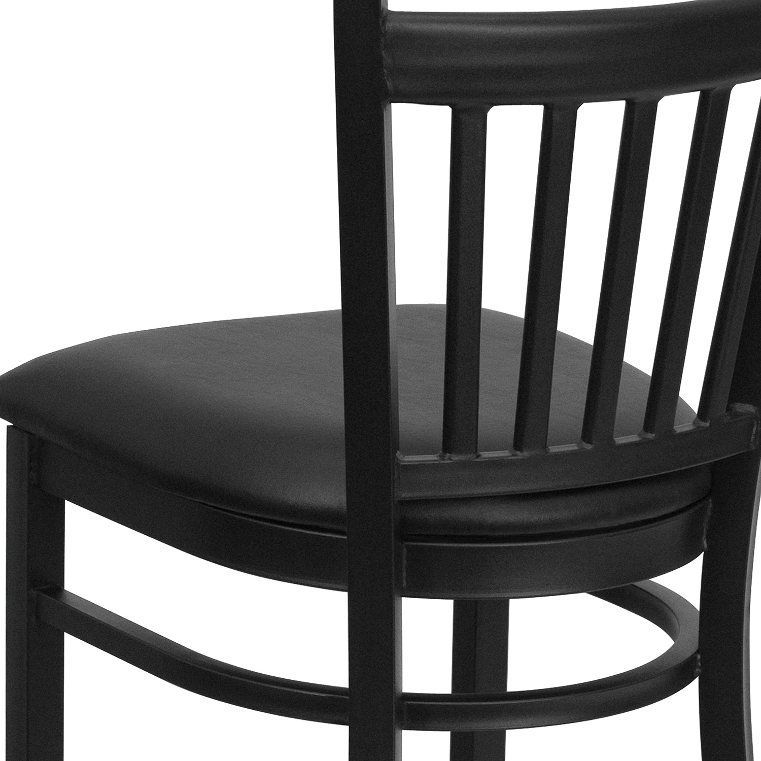 BLNK HERCULES Series Black Metal Vertical Back Restaurant Bar Stool with Vinyl Seat - Black