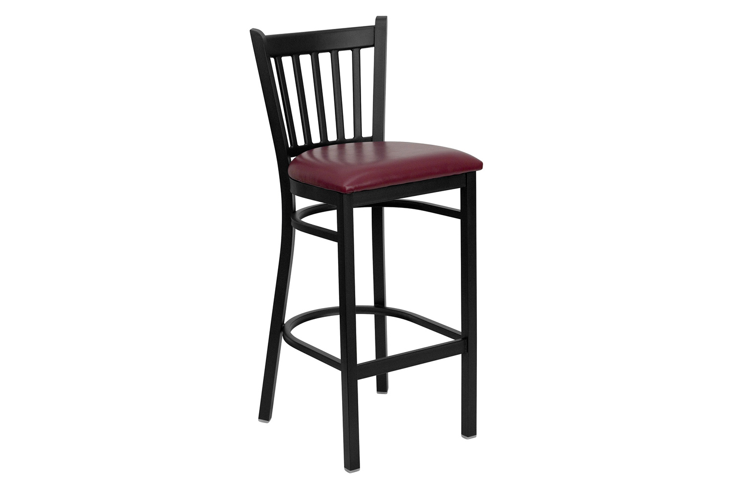 BLNK HERCULES Series Black Metal Vertical Back Restaurant Bar Stool with Vinyl Seat