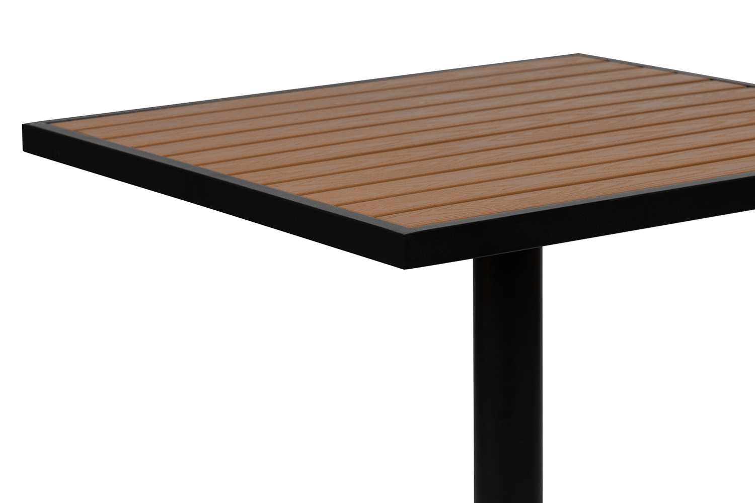 BLNK - Square Outdoor Patio Bistro Dining Table with Faux Teak Poly Slats