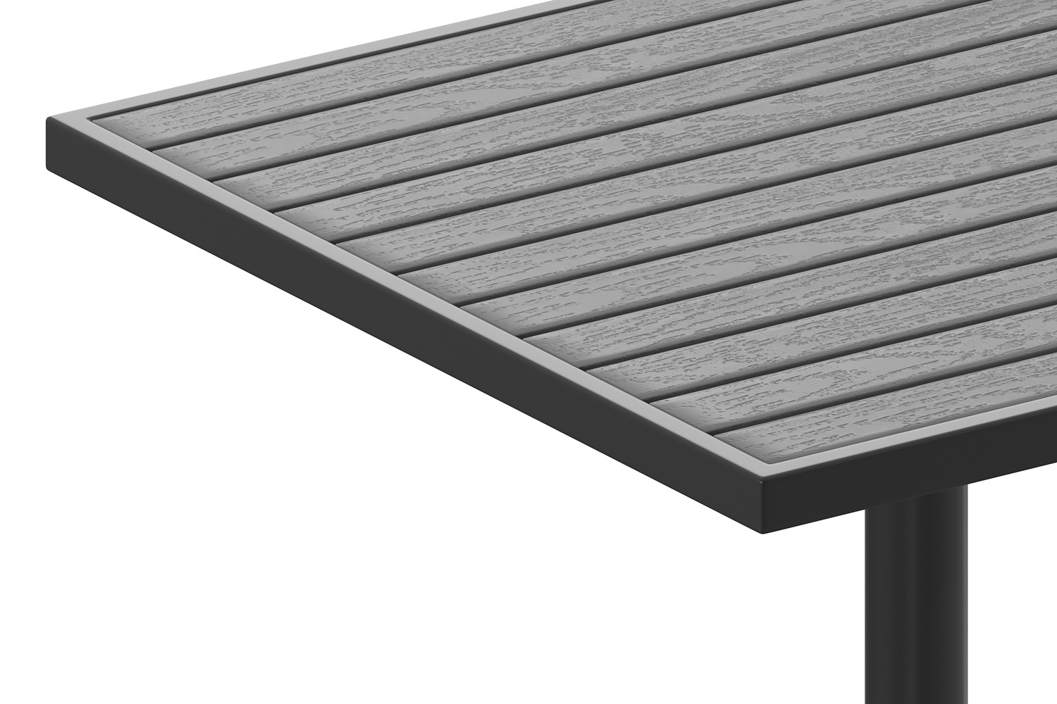 BLNK - Square Outdoor Patio Bistro Dining Table with Faux Poly Slats