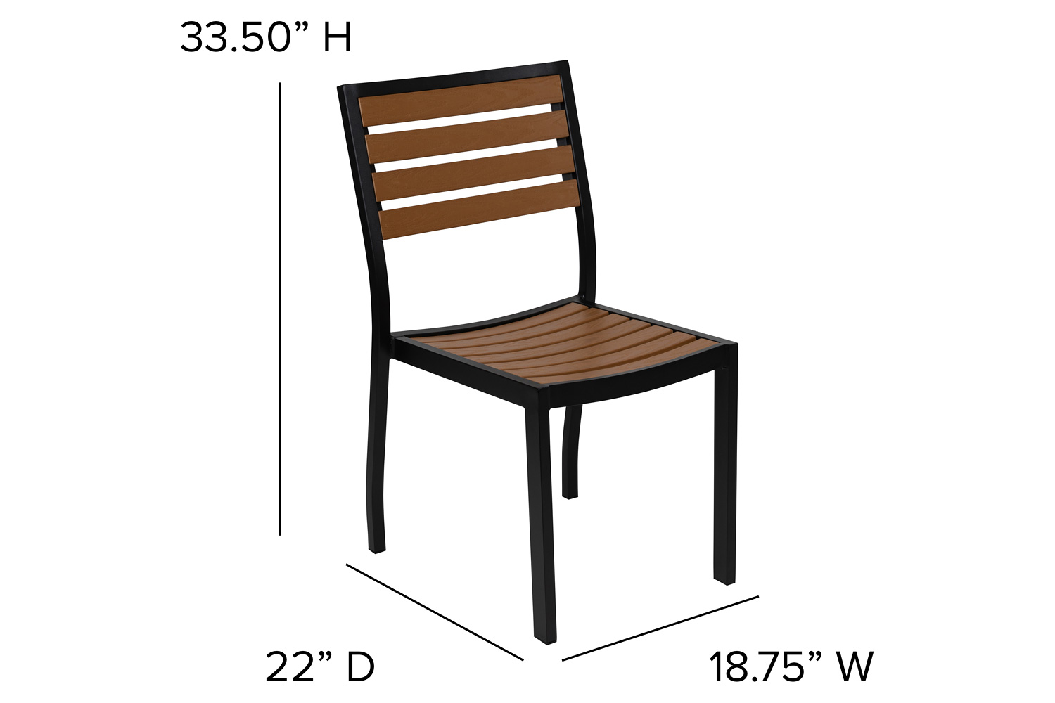 BLNK - Lark Outdoor Stackable Faux Teak Side Chair