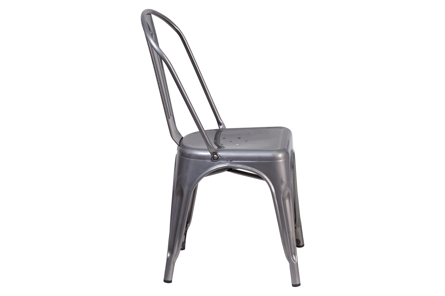 BLNK - Lincoln Metal Clear Coated Indoor Stackable Chair