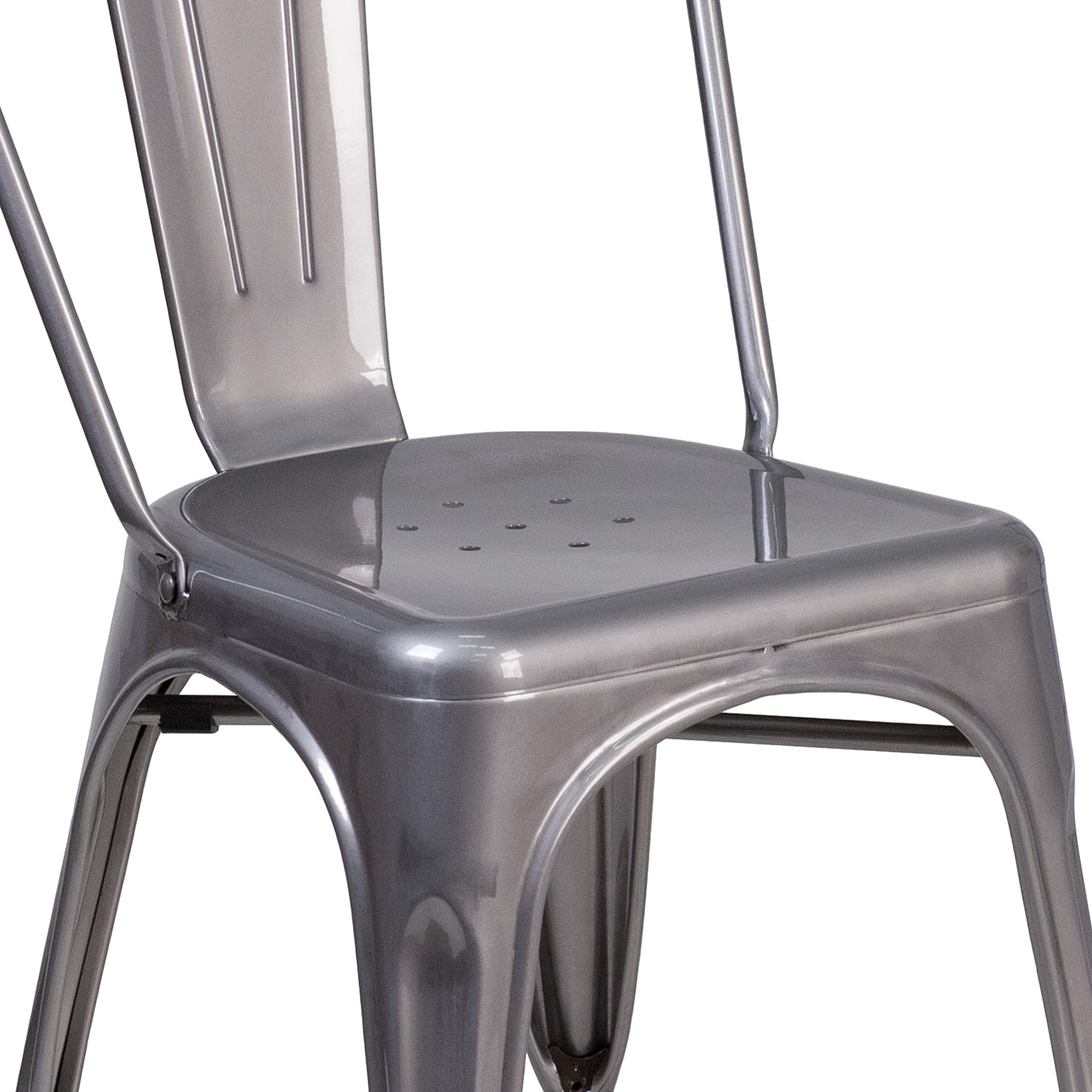 BLNK - Lincoln Metal Clear Coated Indoor Stackable Chair