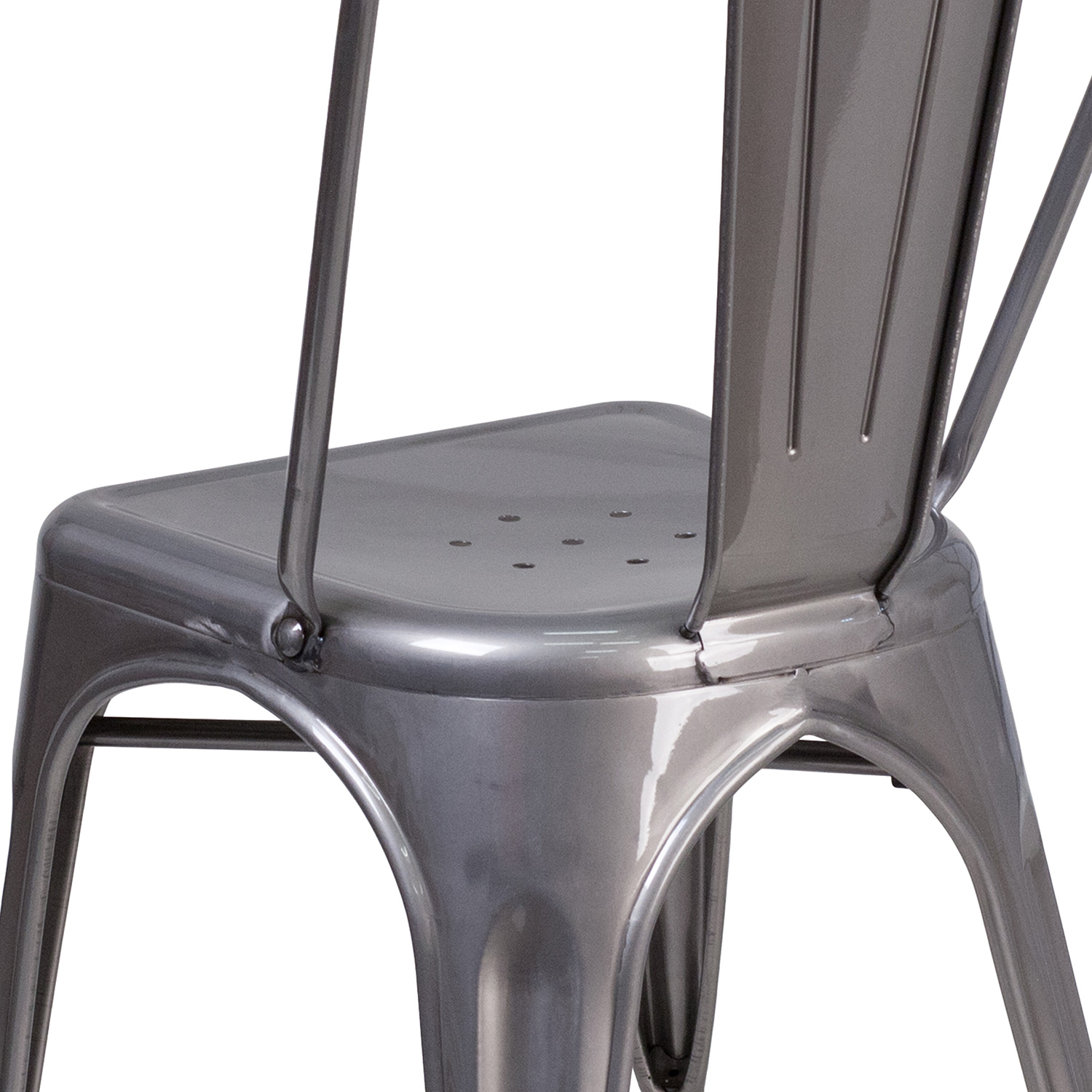 BLNK - Lincoln Metal Clear Coated Indoor Stackable Chair