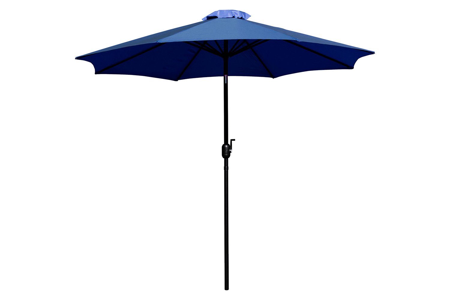 BLNK Lark Outdoor Patio Table Set with 30" x 48" Synthetic Teak Patio Table, Umbrella and Base - Navy