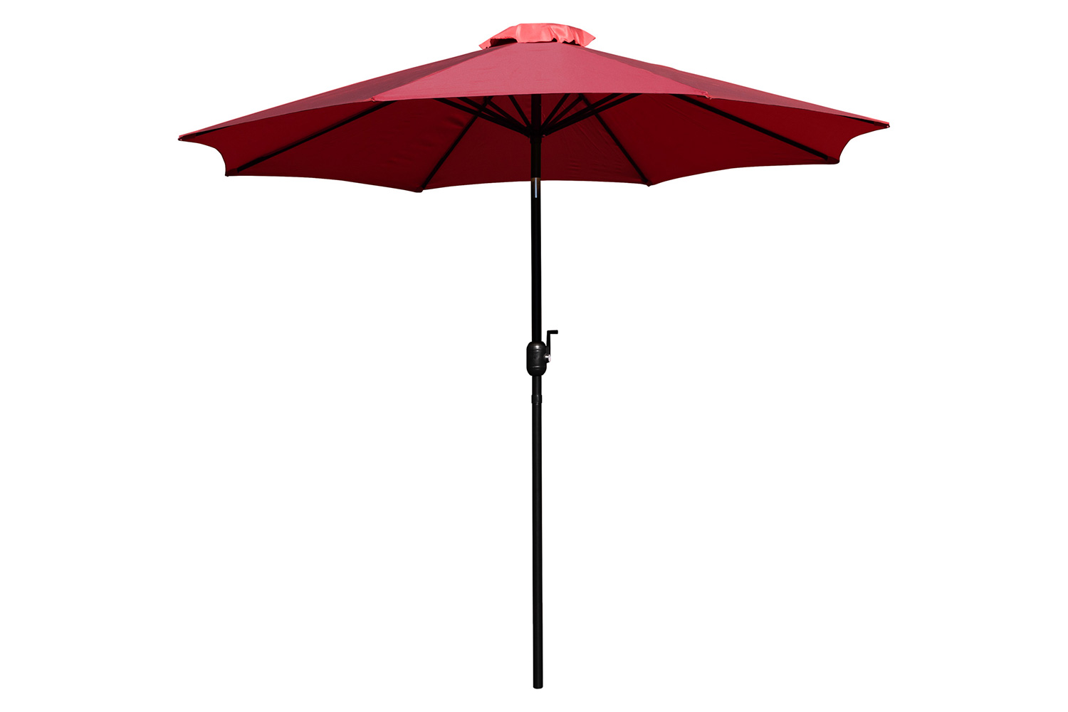 BLNK Lark Outdoor Patio Table Set with 30" x 48" Synthetic Teak Patio Table, Umbrella and Base - Red