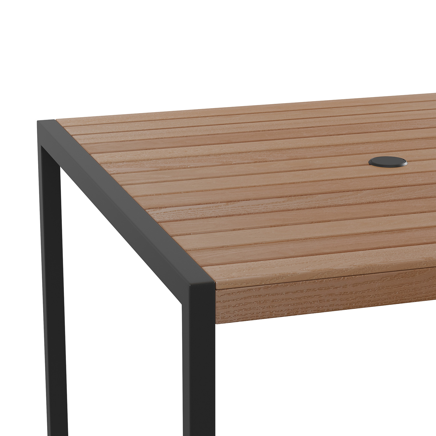 BLNK - Lark Outdoor Square Dining Table with Synthetic Teak Poly Slats