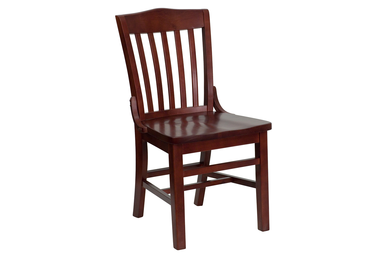 BLNK™ HERCULES Series Wood School House Back Restaurant Chair - Mahogany