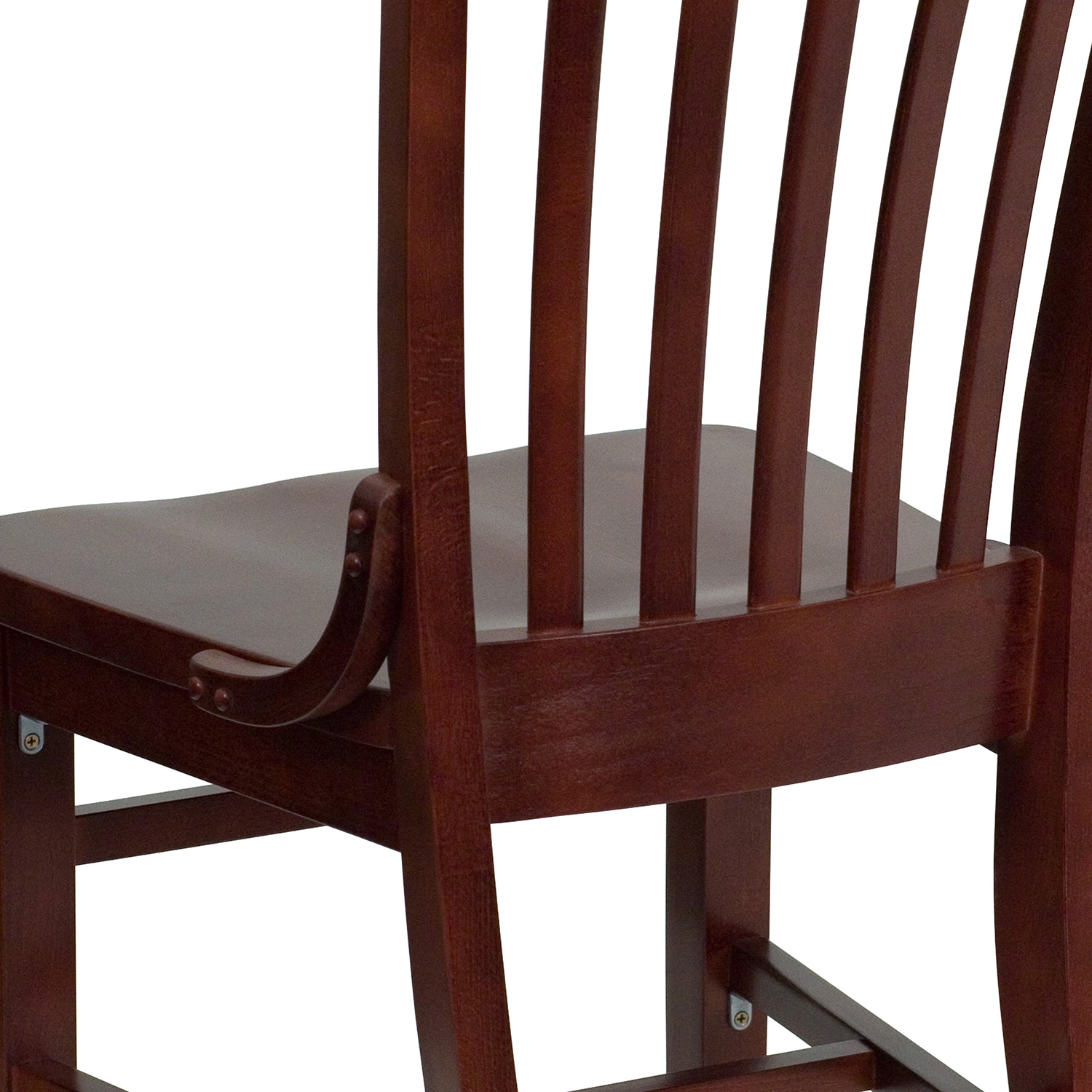 BLNK™ HERCULES Series Wood School House Back Restaurant Chair - Mahogany