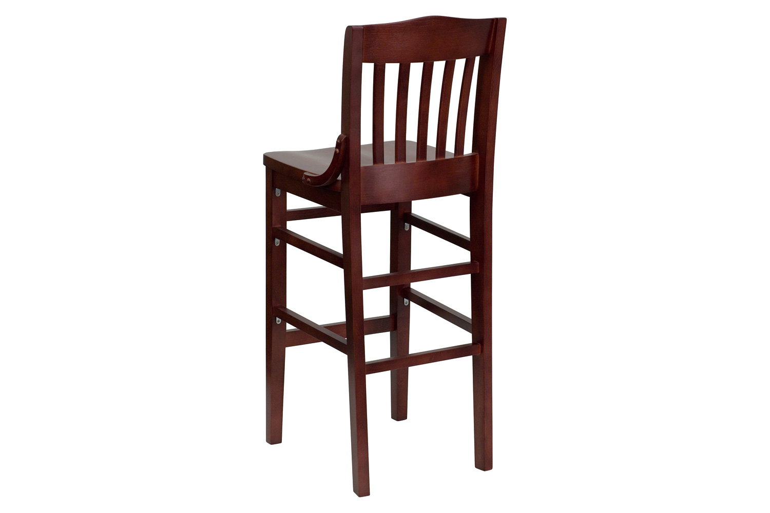 BLNK HERCULES Series Wood School House Back Restaurant Bar Stool - Mahogany