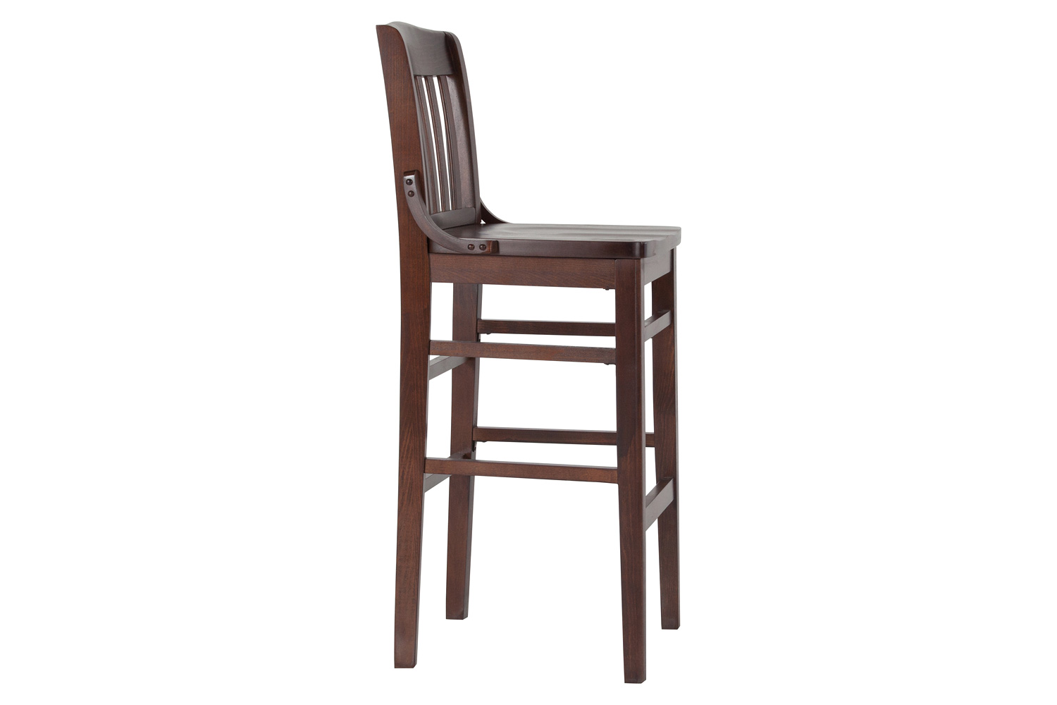 BLNK HERCULES Series Wood School House Back Restaurant Bar Stool - Walnut