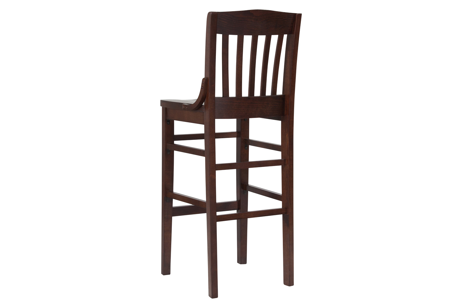 BLNK HERCULES Series Wood School House Back Restaurant Bar Stool - Walnut