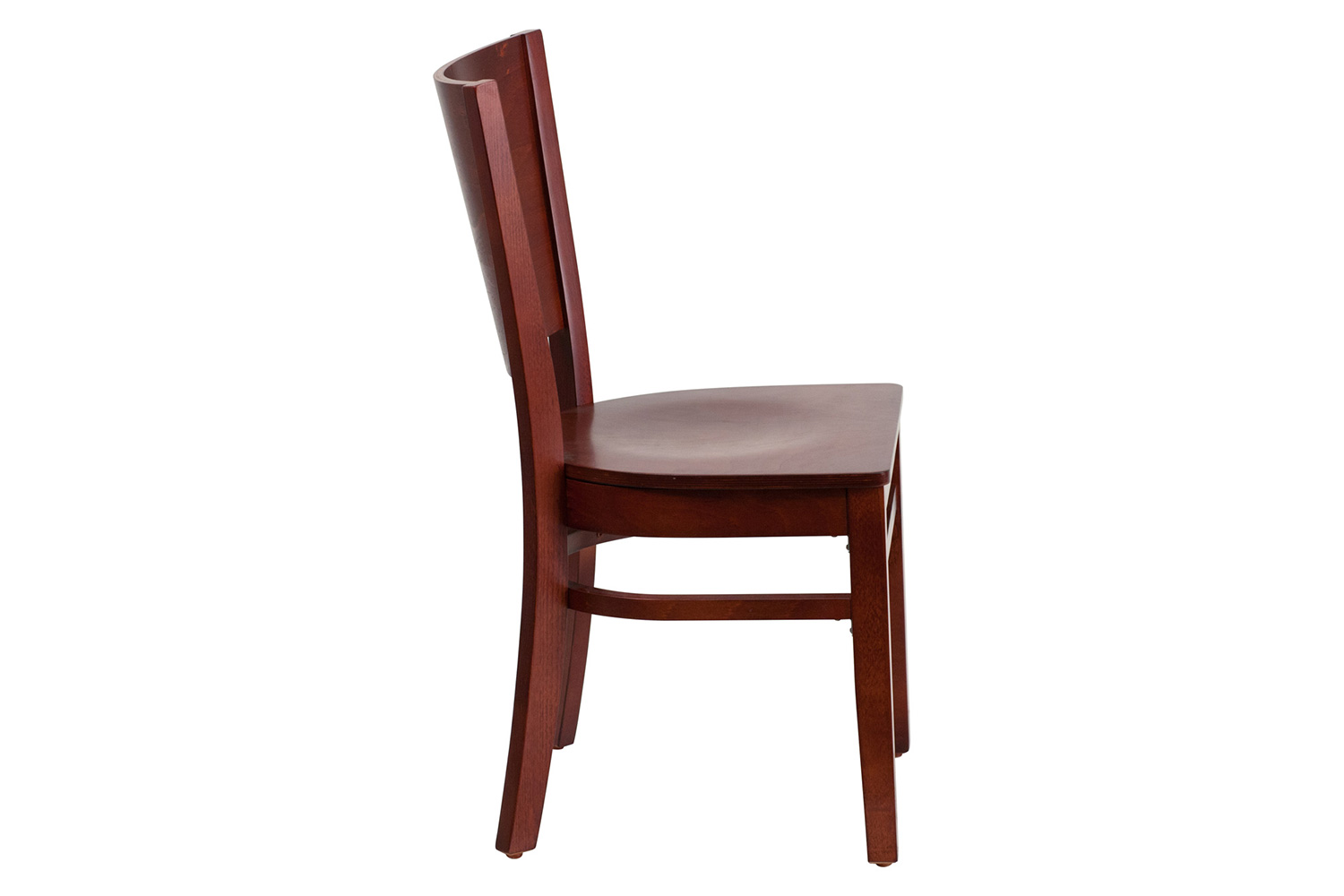 BLNK Lacey Series Wood Solid Back Restaurant Chair - Mahogany