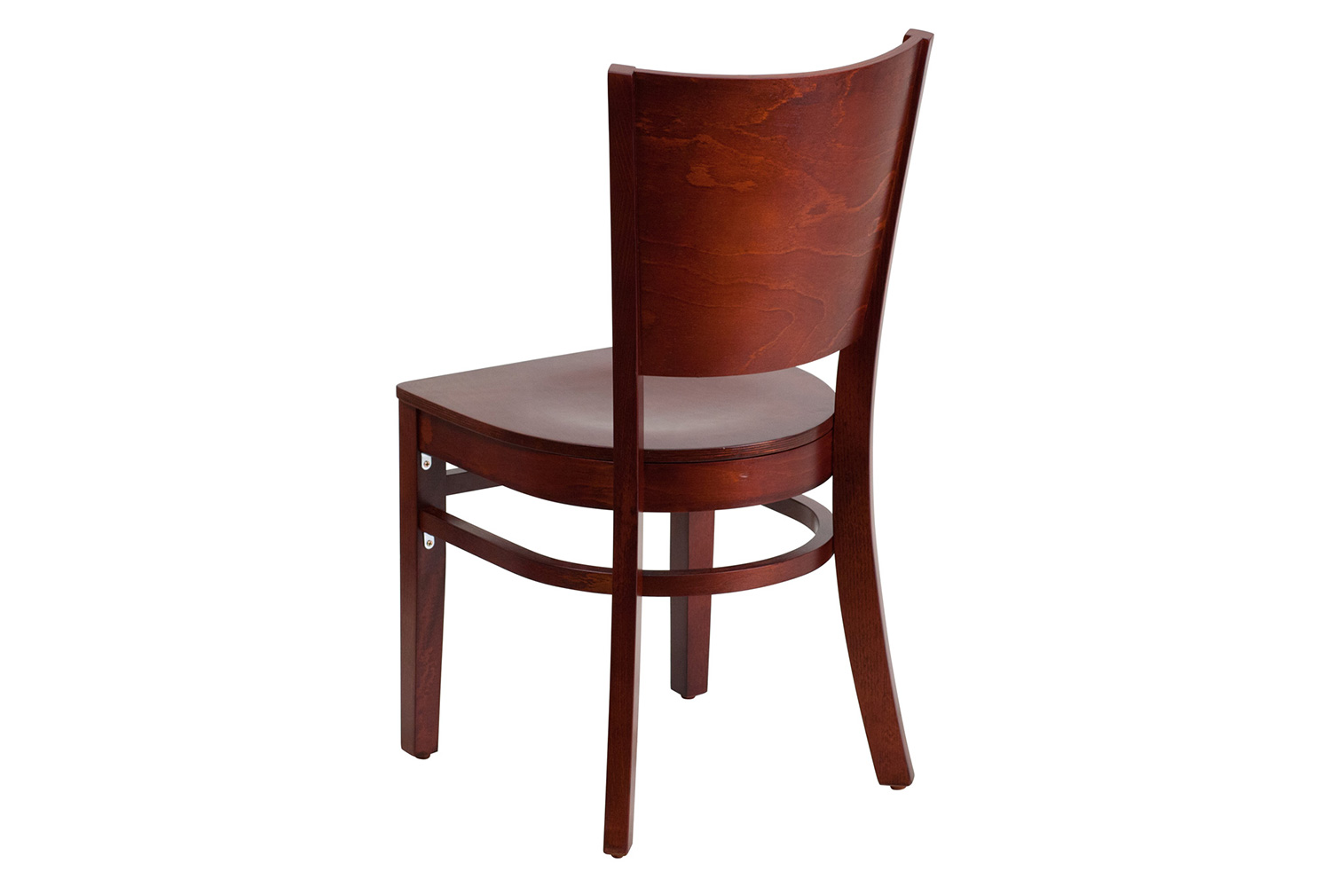 BLNK Lacey Series Wood Solid Back Restaurant Chair - Mahogany