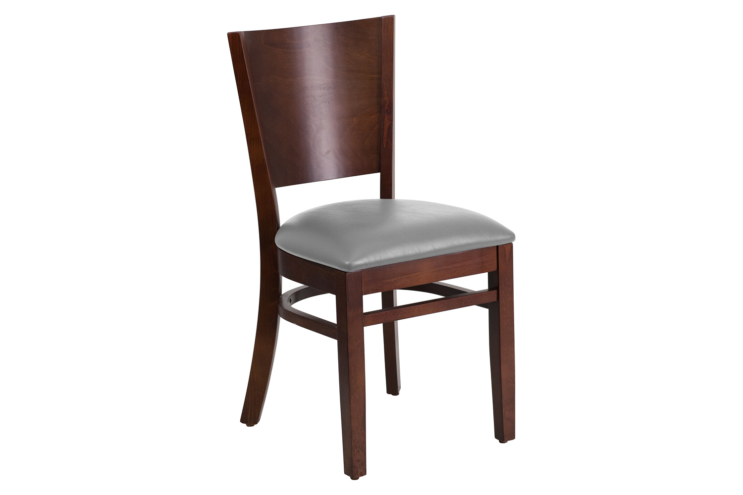 BLNK Lacey Series Wood Solid Back Restaurant Chair with Custom Upholstered Seat