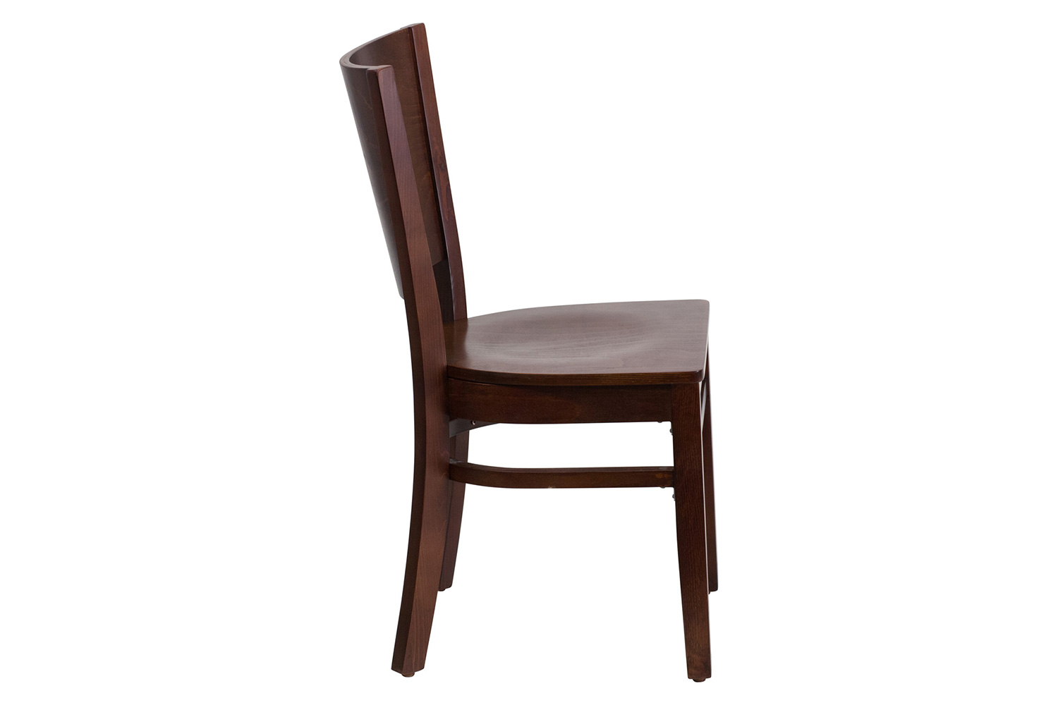 BLNK Lacey Series Wood Solid Back Restaurant Chair - Walnut