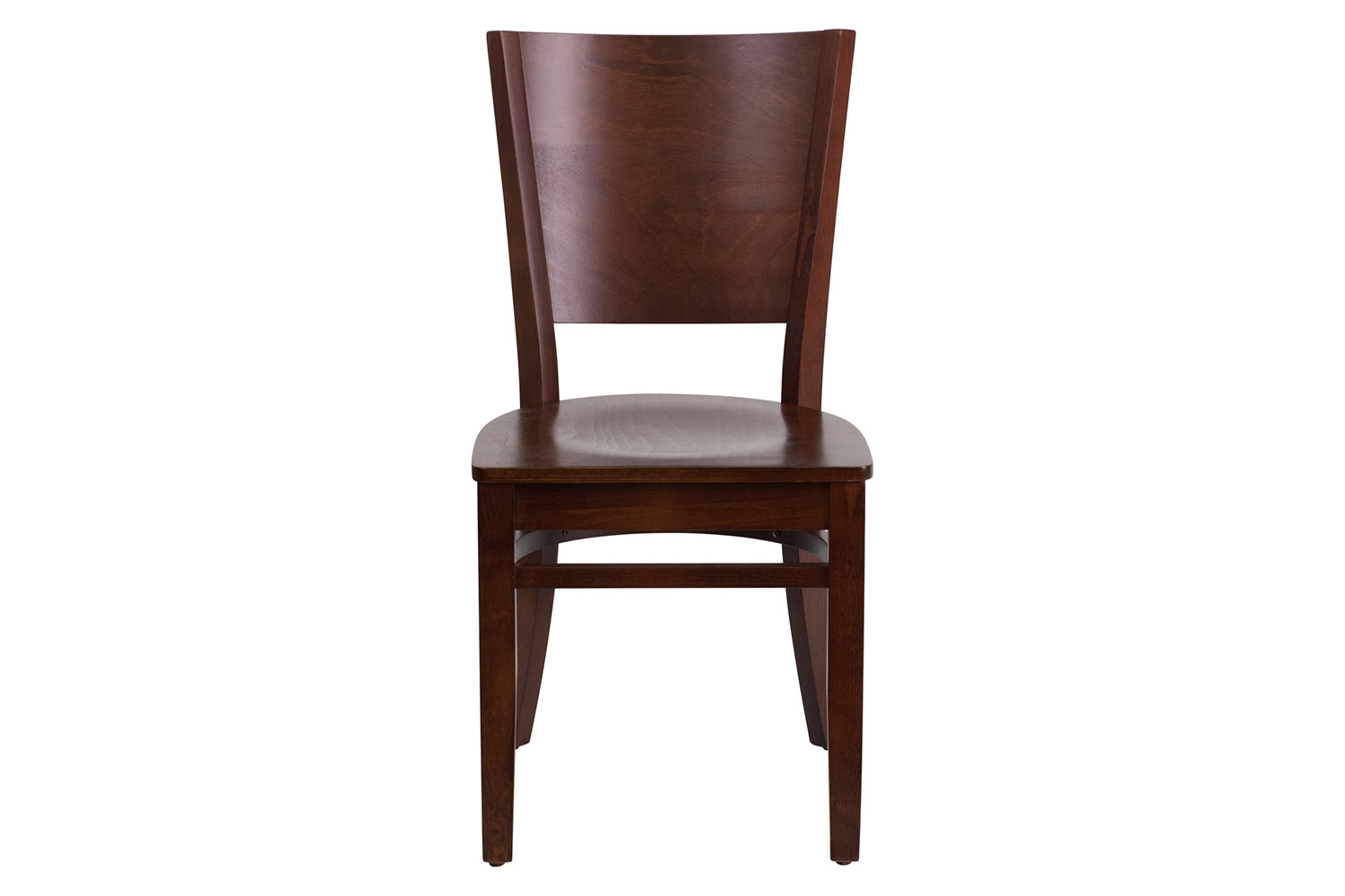 BLNK Lacey Series Wood Solid Back Restaurant Chair - Walnut