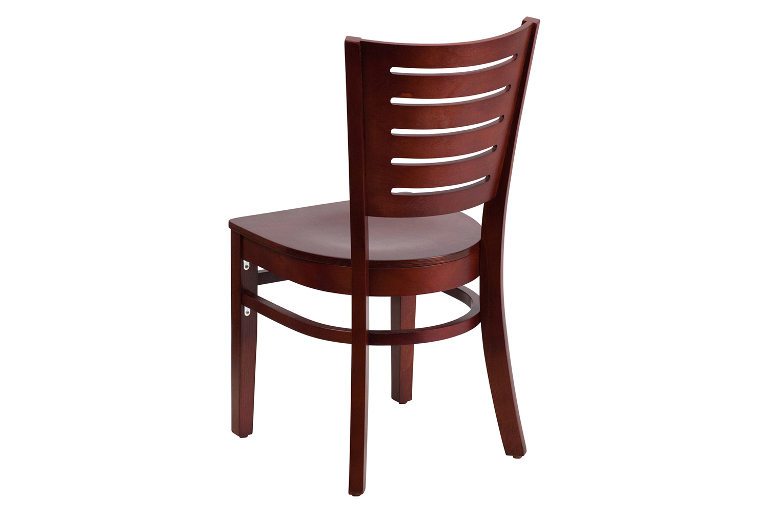 BLNK Darby Series Wood Slat Back Restaurant Chair - Mahogany