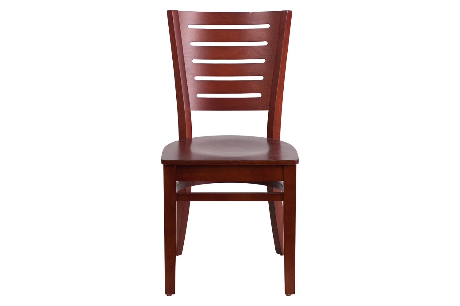 BLNK Darby Series Wood Slat Back Restaurant Chair - Mahogany