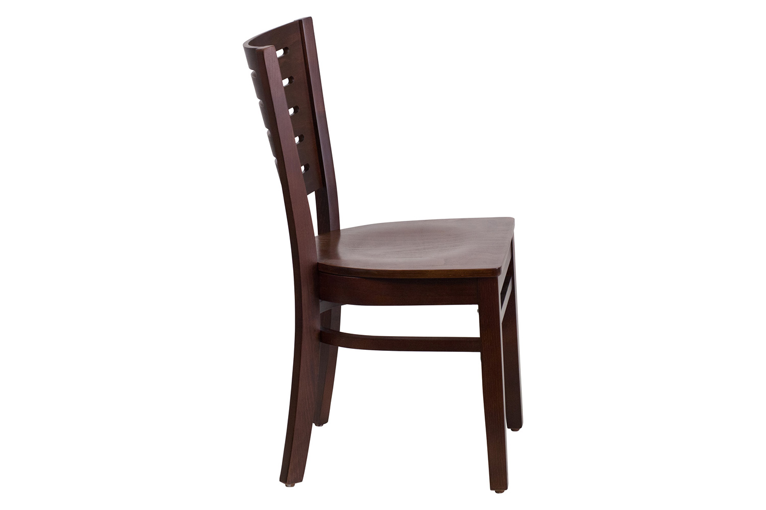 BLNK Darby Series Wood Slat Back Restaurant Chair - Walnut