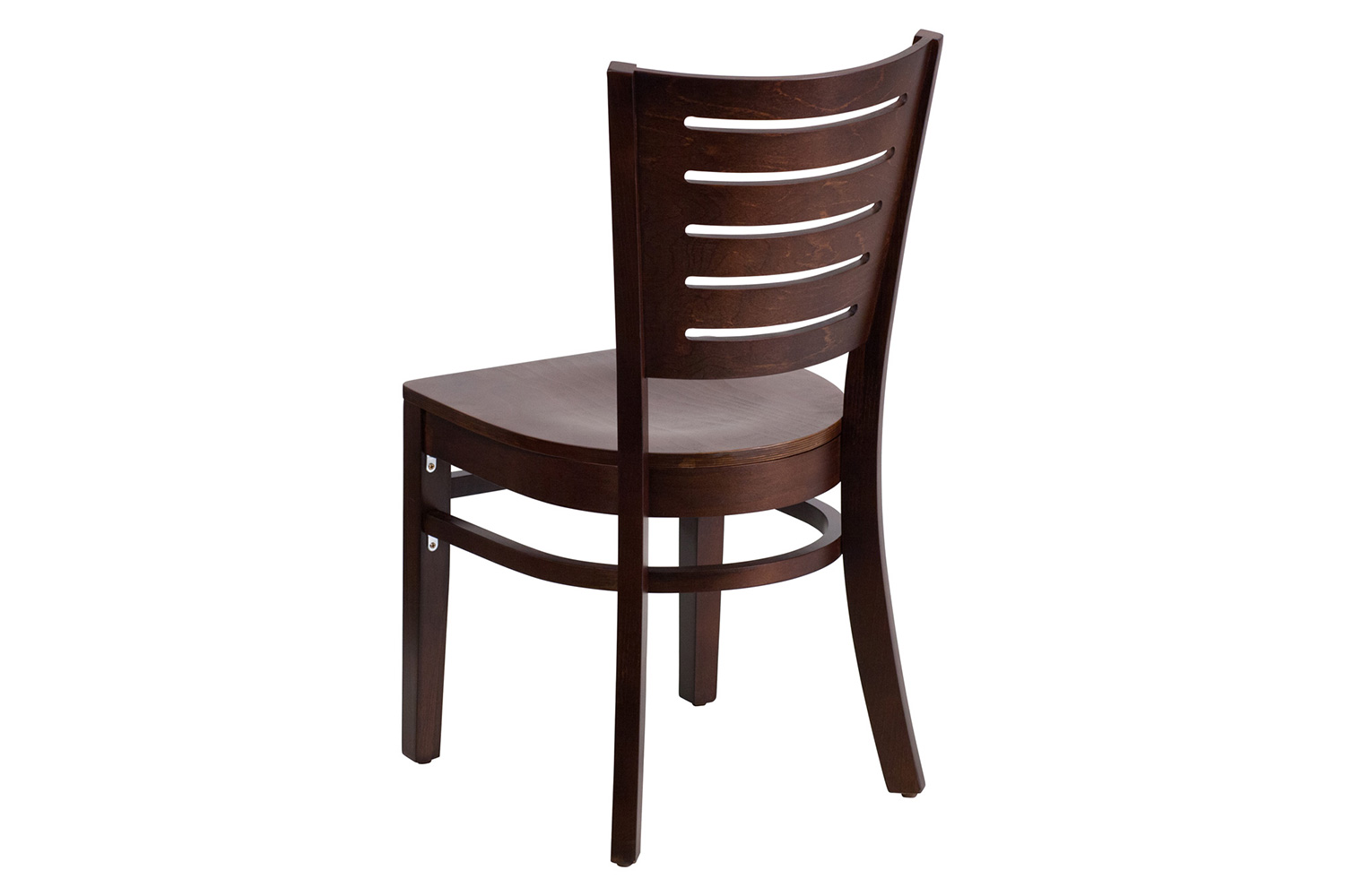 BLNK Darby Series Wood Slat Back Restaurant Chair - Walnut