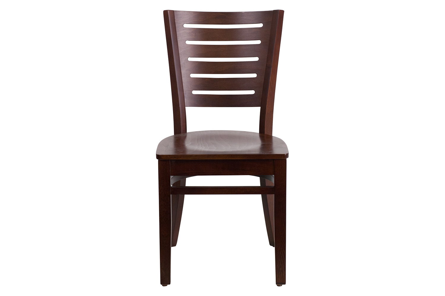 BLNK Darby Series Wood Slat Back Restaurant Chair - Walnut