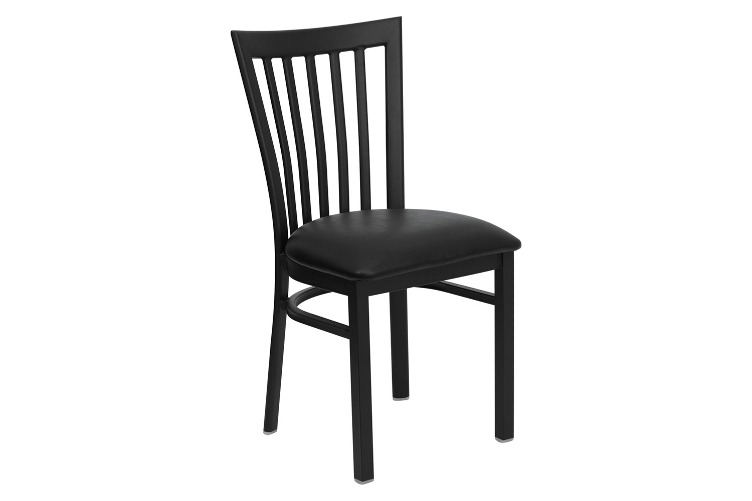 BLNK HERCULES Series Black Metal School House Back Restaurant Chair with Vinyl Seat - Black