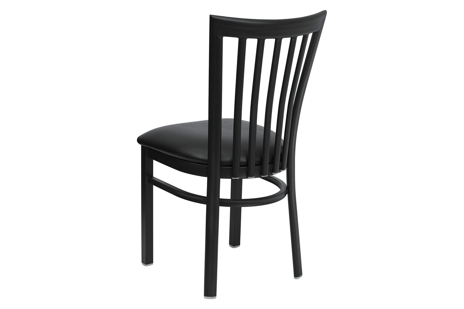 BLNK HERCULES Series Black Metal School House Back Restaurant Chair with Vinyl Seat - Black