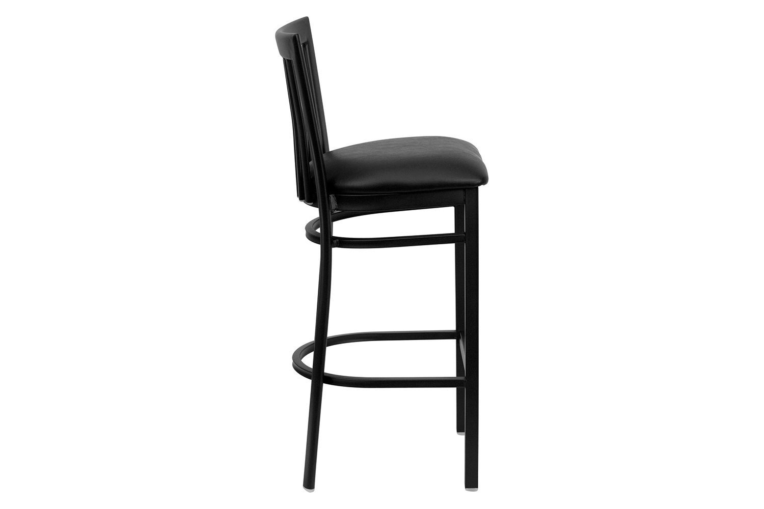 BLNK HERCULES Series Black Metal School House Back Restaurant Bar Stool with Vinyl Seat - Black