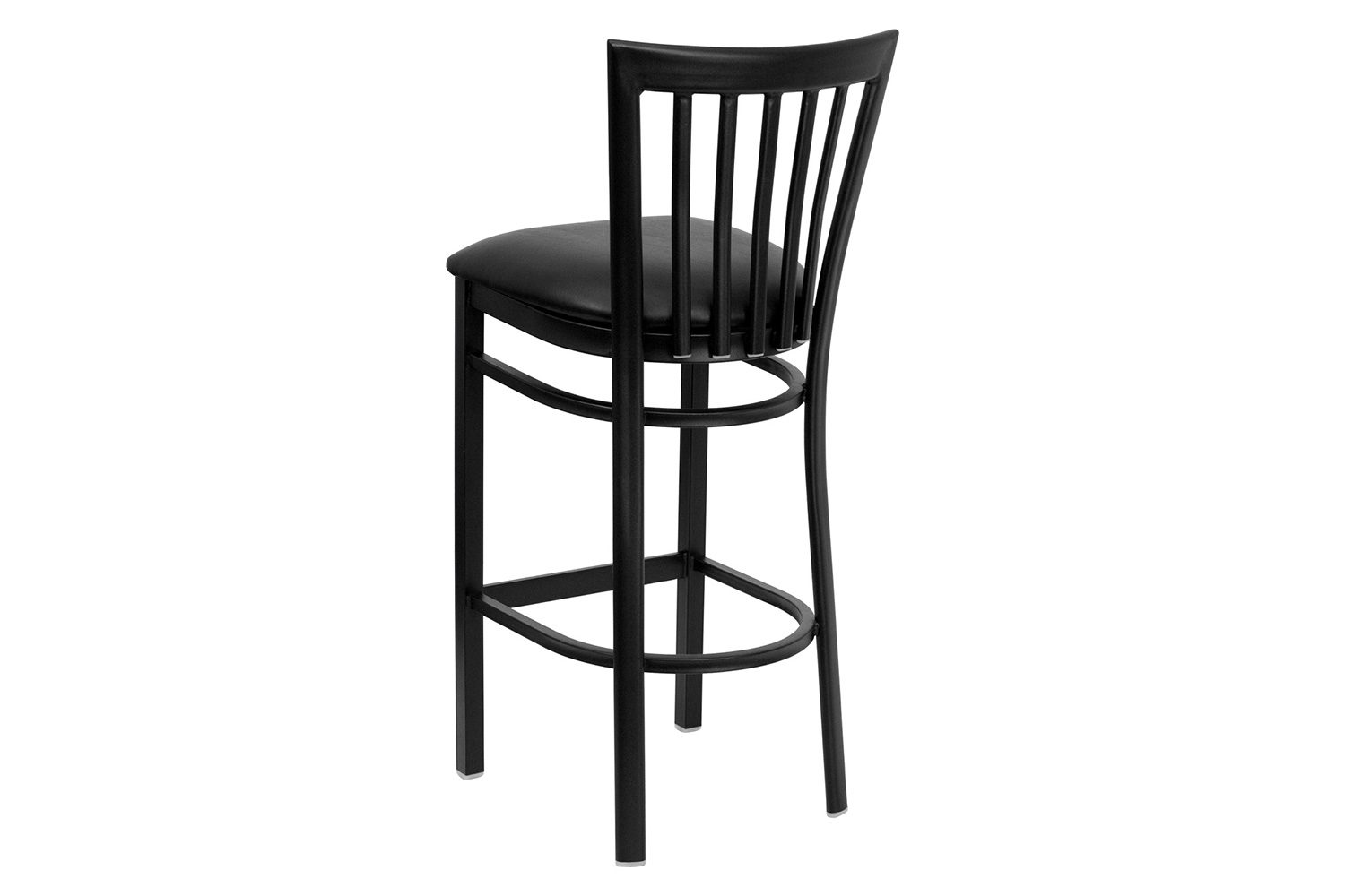 BLNK HERCULES Series Black Metal School House Back Restaurant Bar Stool with Vinyl Seat - Black