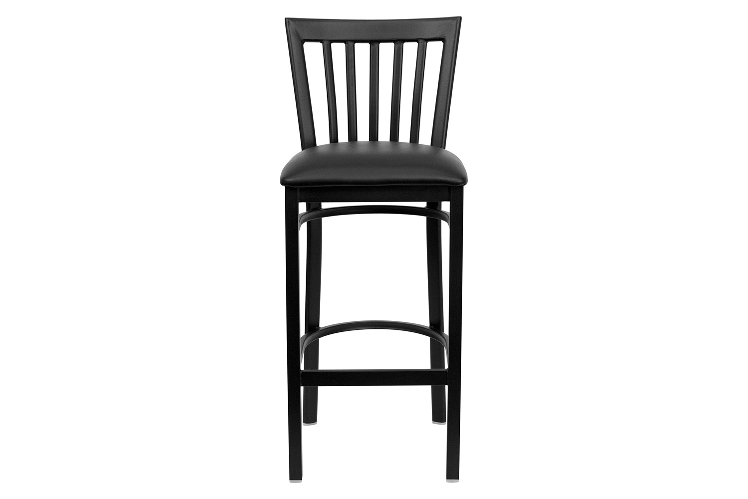 BLNK HERCULES Series Black Metal School House Back Restaurant Bar Stool with Vinyl Seat - Black