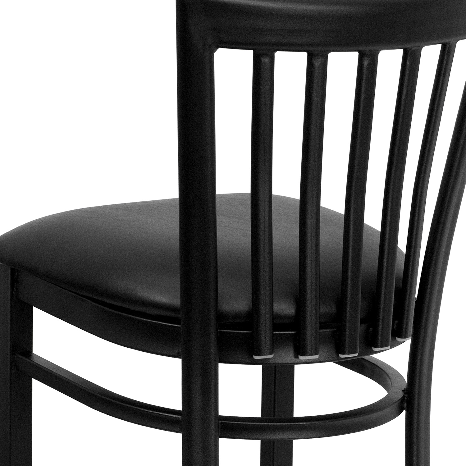 BLNK HERCULES Series Black Metal School House Back Restaurant Bar Stool with Vinyl Seat - Black