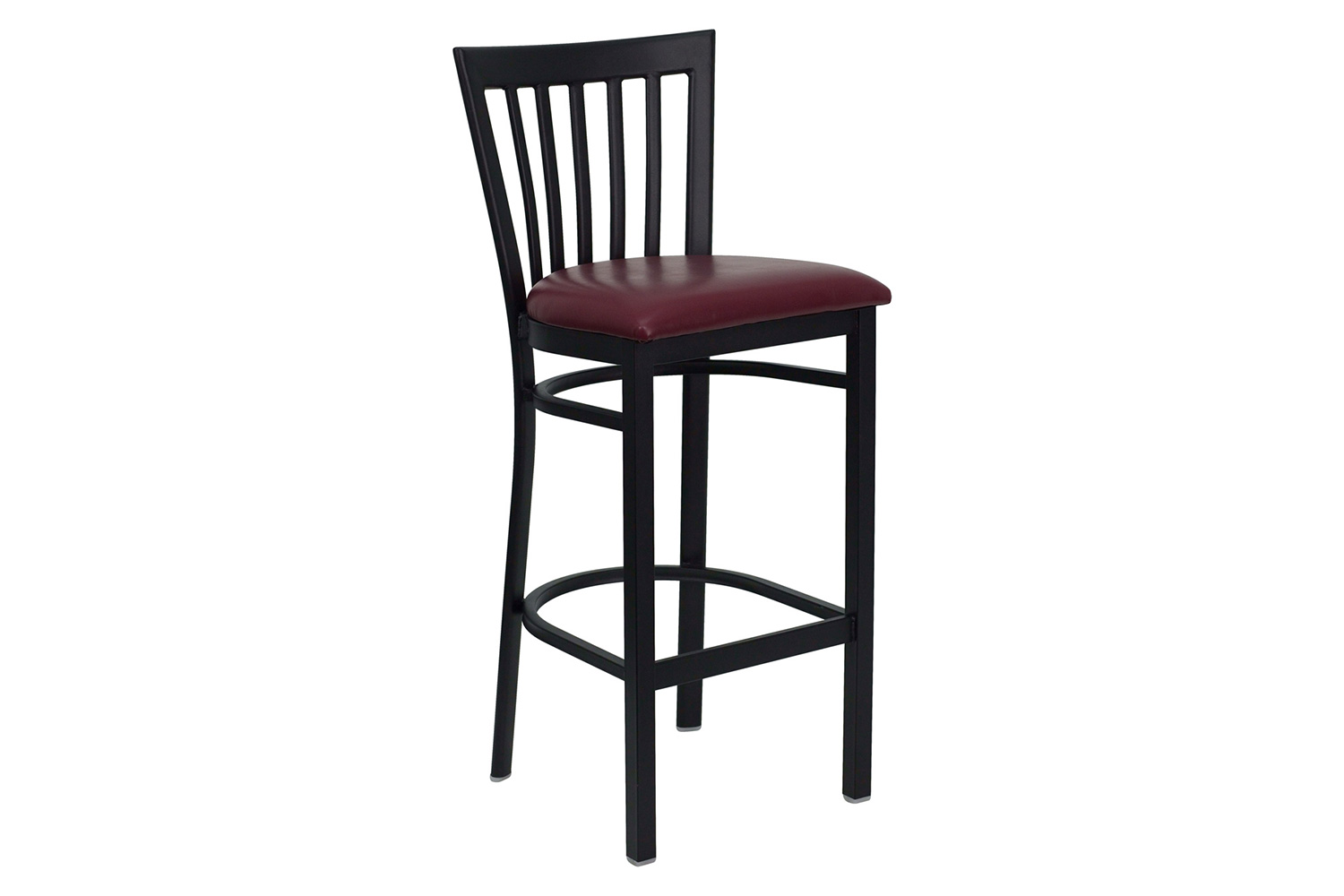 BLNK HERCULES Series Black Metal School House Back Restaurant Bar Stool with Vinyl Seat