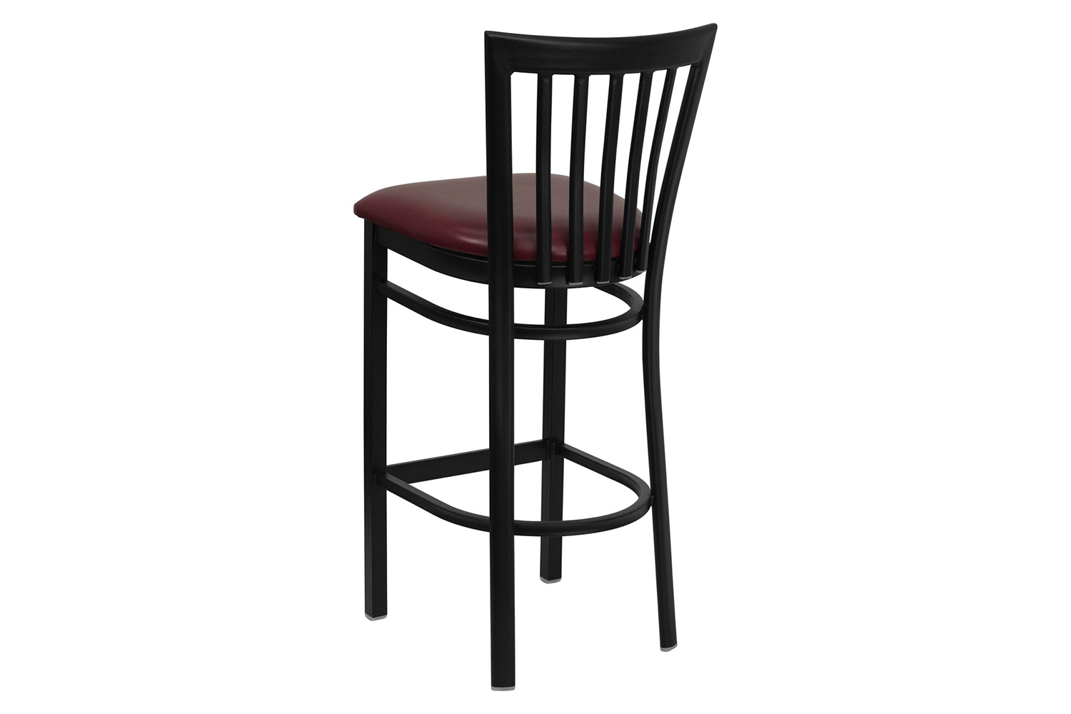 BLNK HERCULES Series Black Metal School House Back Restaurant Bar Stool with Vinyl Seat - Burgundy