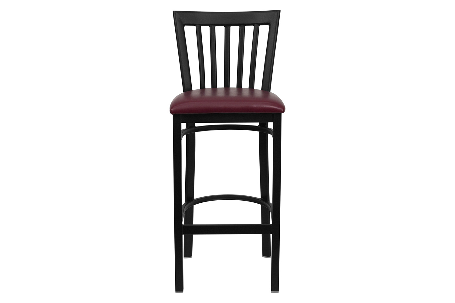 BLNK HERCULES Series Black Metal School House Back Restaurant Bar Stool with Vinyl Seat - Burgundy