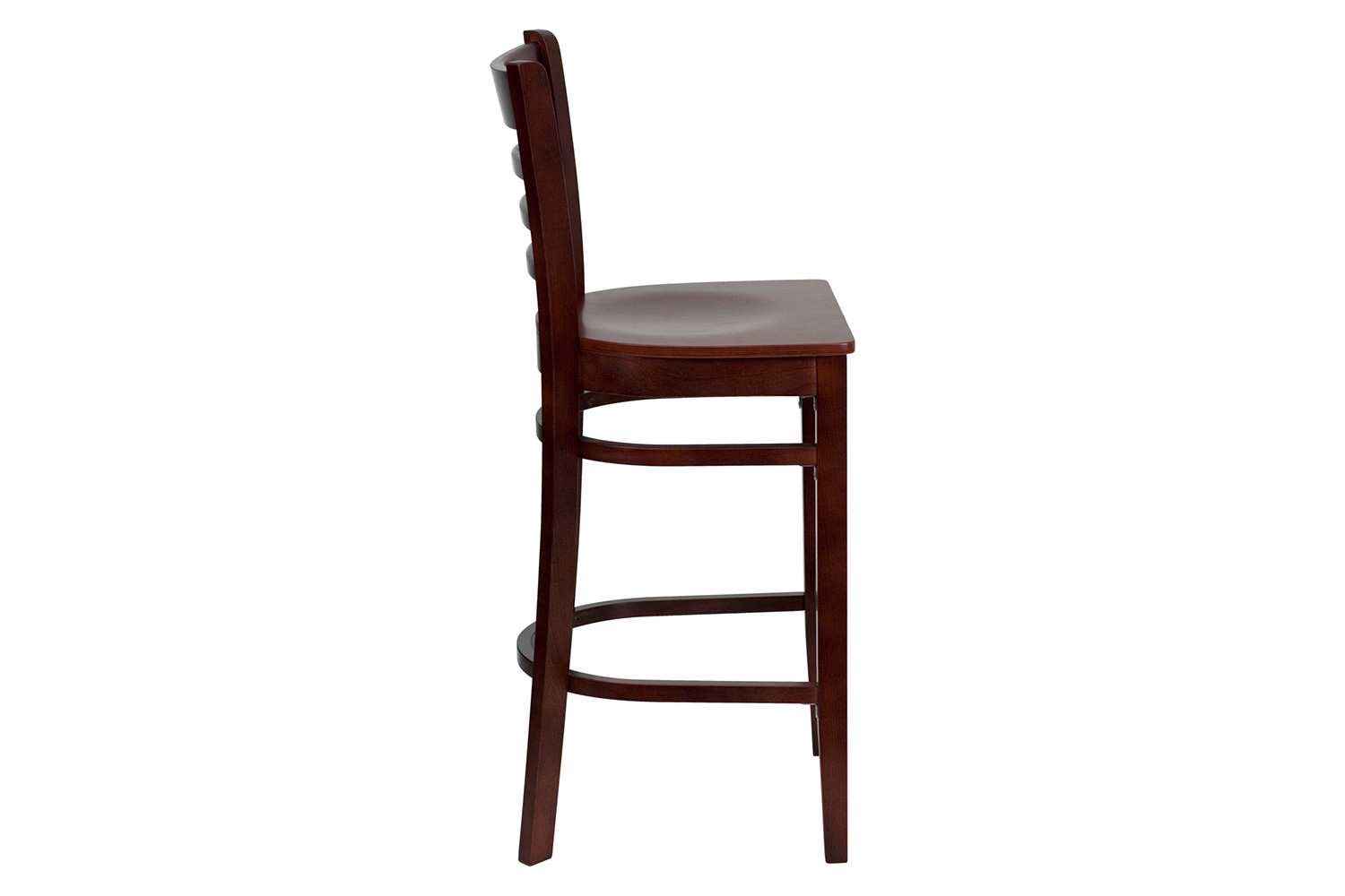 BLNK HERCULES Series Mahogany Wood Ladder Back Restaurant Bar Stool