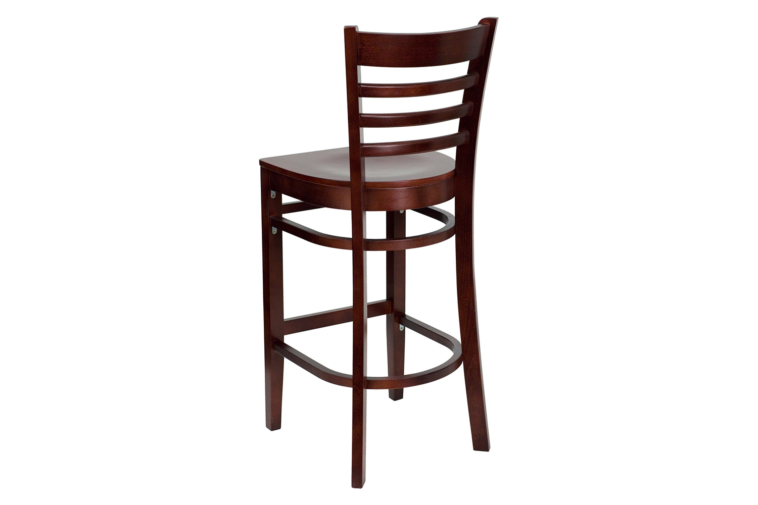 BLNK HERCULES Series Mahogany Wood Ladder Back Restaurant Bar Stool