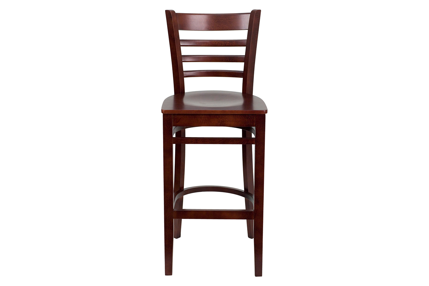 BLNK HERCULES Series Mahogany Wood Ladder Back Restaurant Bar Stool