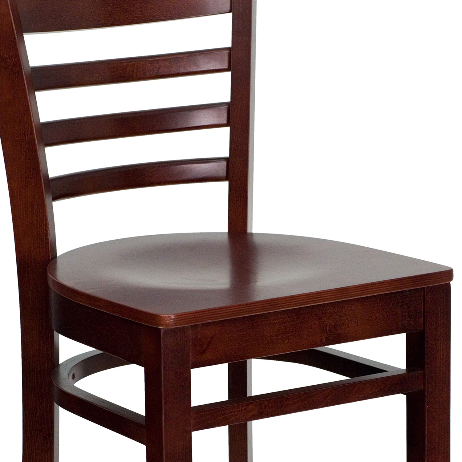 BLNK HERCULES Series Mahogany Wood Ladder Back Restaurant Bar Stool