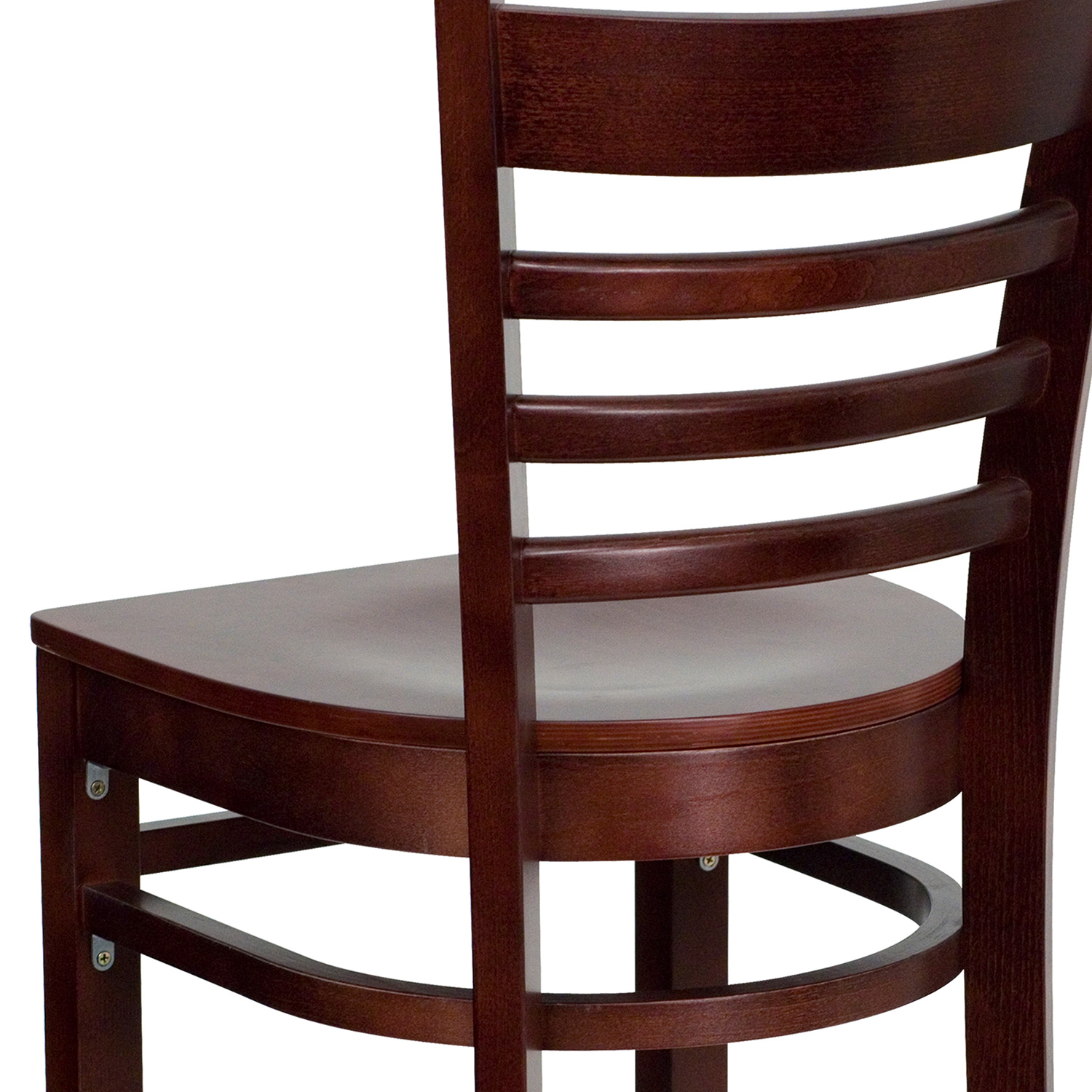 BLNK HERCULES Series Mahogany Wood Ladder Back Restaurant Bar Stool